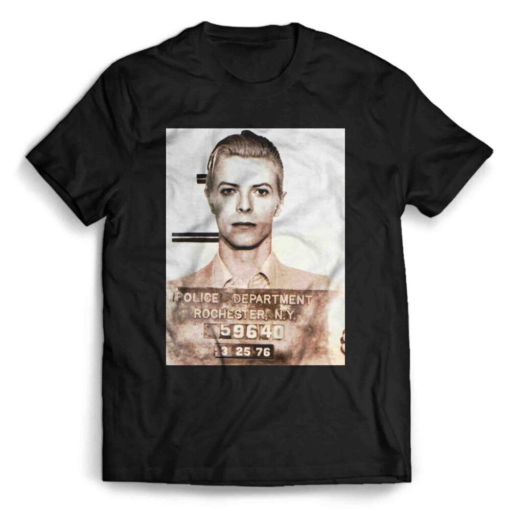 David Bowie Mugshot Tshirt Funny Tshirt